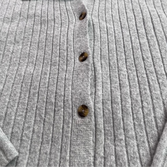 Aerie unREAL Ribbed Button-Down Cardigan | Heather Gray XL - Oversized Cozy Knit - Picture 6 of 15